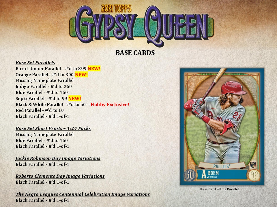 2021 Topps Gypsy Queen Baseball Hobby Box