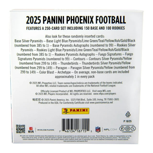 2025 Panini Phoenix Football Trading Cards Mega Box