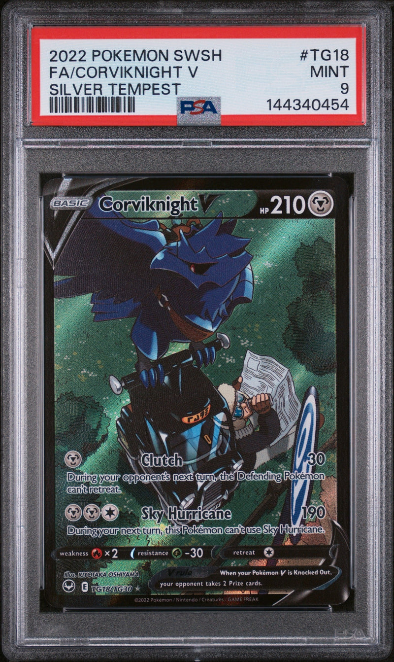 2022 Pokemon SWSH Silver Tempest #TG18 FA/Corviknight V PSA 9