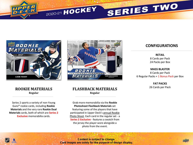 2020/21 Upper Deck Series 2 Hockey Retail Pack