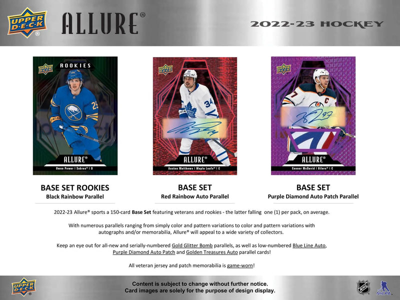 2022/23 Upper Deck Allure Hockey Hobby Pack