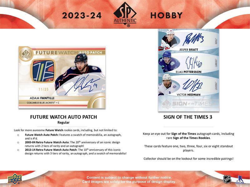 2023/24 Upper Deck SP Authentic Hockey Hobby Pack