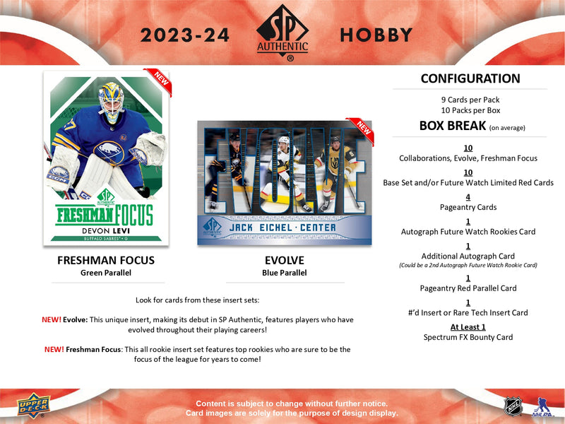 2023/24 Upper Deck SP Authentic Hockey Hobby Pack