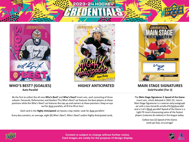 2023/24 Upper Deck Credentials Hockey Hobby Pack