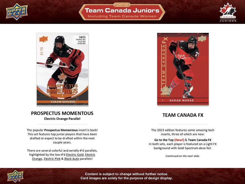 2023 Upper Deck Team Canada Juniors Hockey Hobby Box