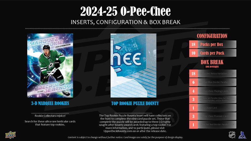 2024/25 Upper Deck O-Pee-Chee Hockey Hobby Pack