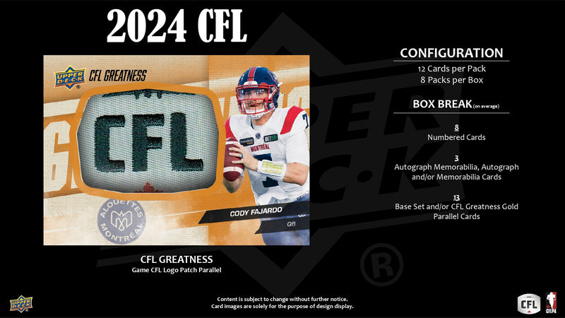 2024 Upper Deck CFL Football Hobby Pack