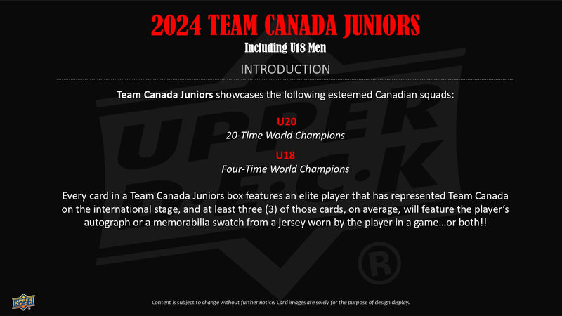 2024 Upper Deck Team Canada Juniors Hockey Hobby Pack