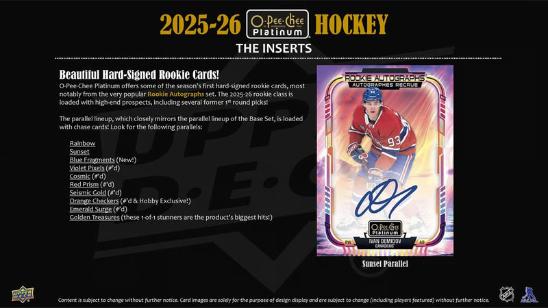 2025/26 Upper Deck O-Pee-Chee Platinum Hockey Hobby Box
