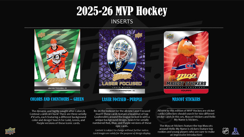 2025/26 Upper Deck MVP Hockey Hobby Pack