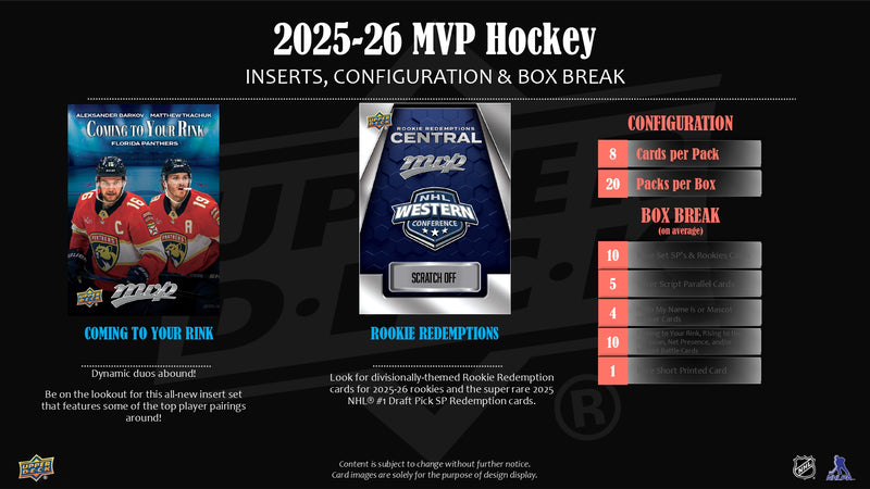 2025/26 Upper Deck MVP Hockey Hobby Pack