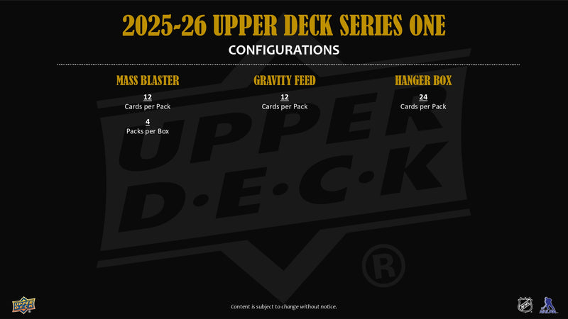 2025/26 Upper Deck Series 1 Hockey 12-Tin Retail Case