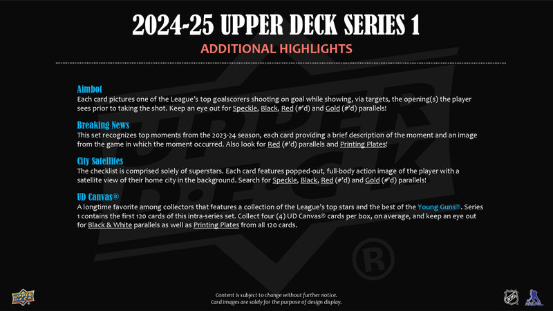 2024/25 Upper Deck Series 1 Hockey Retail Tin