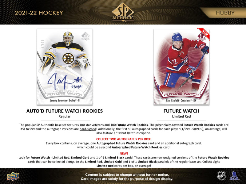 2021/22 Upper Deck SP Authentic Hockey Hobby Box
