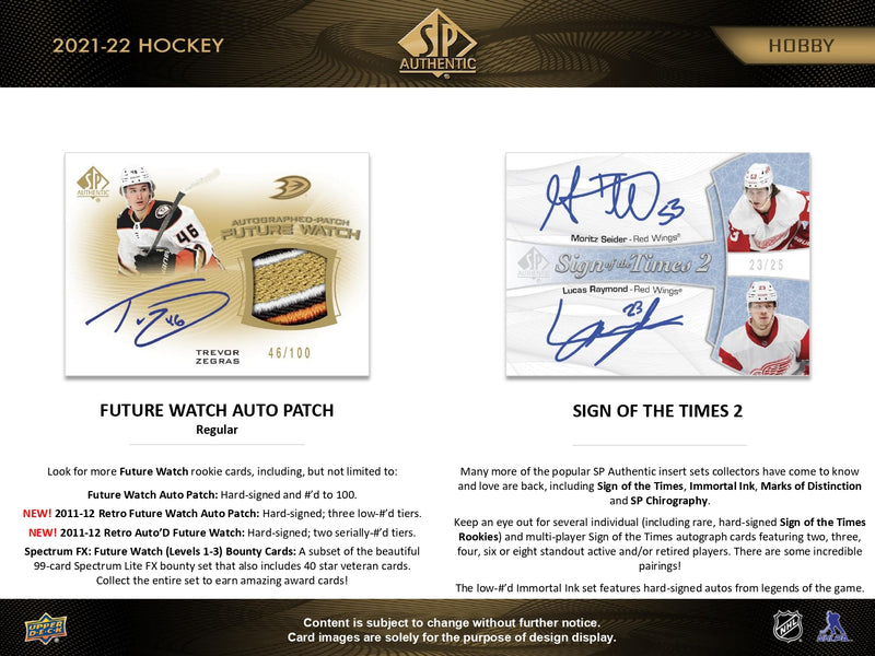 2021/22 Upper Deck SP Authentic Hockey Hobby Box