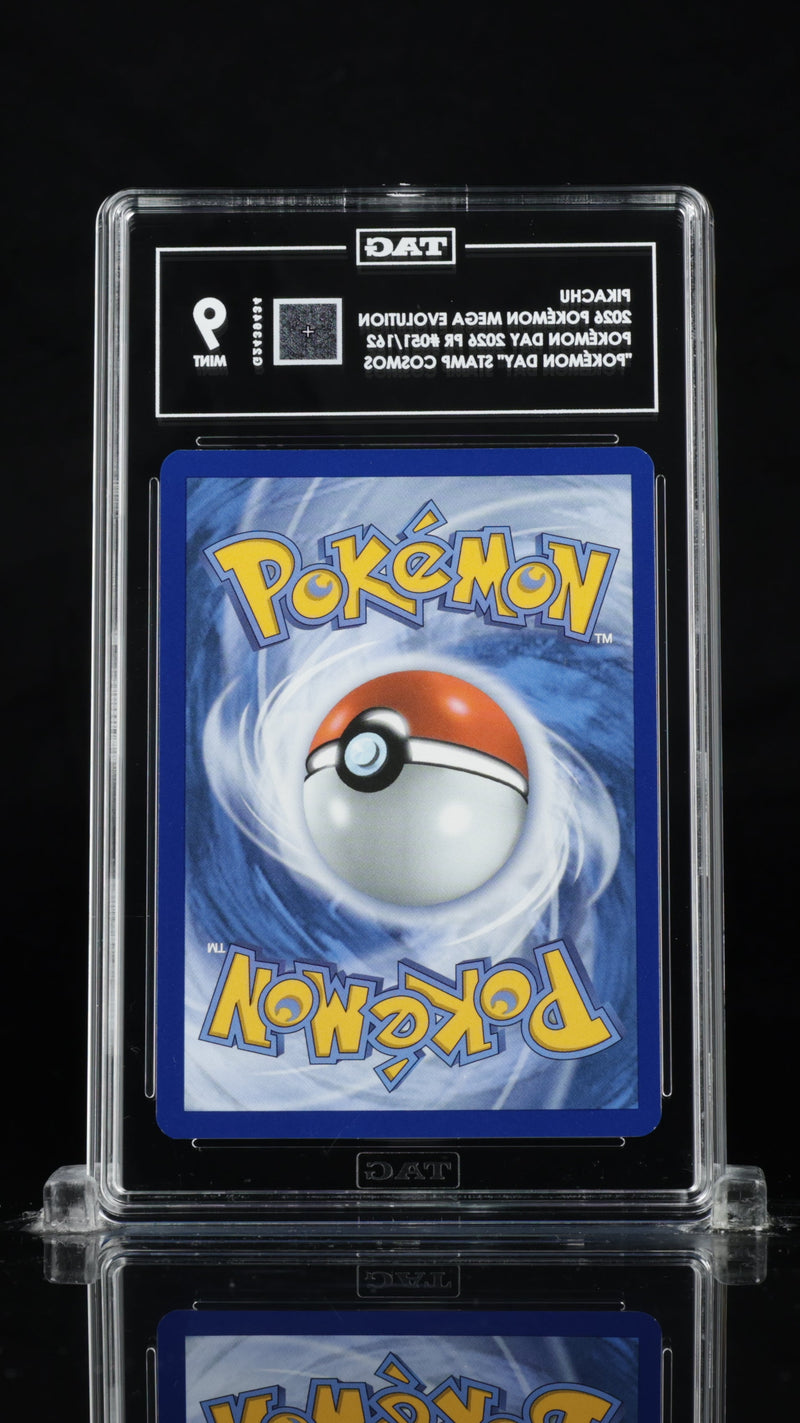 2026 Pokémon Mega Evolution Pokémon Day 2026 PR #051/162 Pikachu "Pokémon Day" Stamp Cosmos TAG 9
