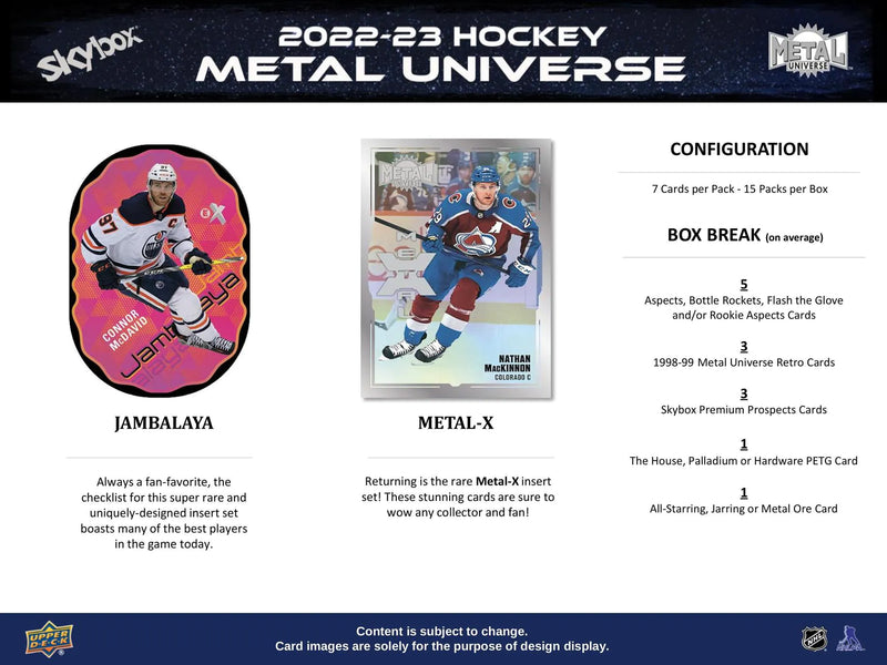 2022/23 Upper Deck Skybox Metal Universe Hockey Hobby Pack