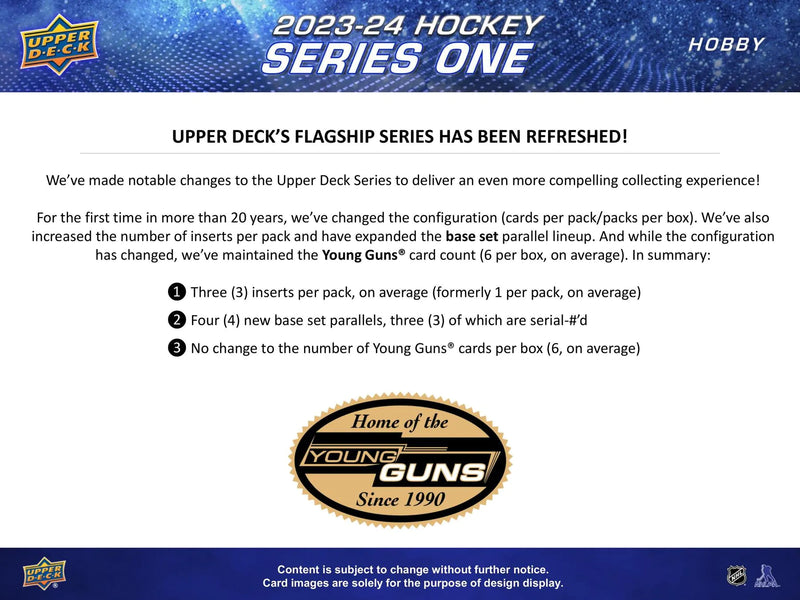 2023/24 Upper Deck Series 1 Hockey Hobby Box