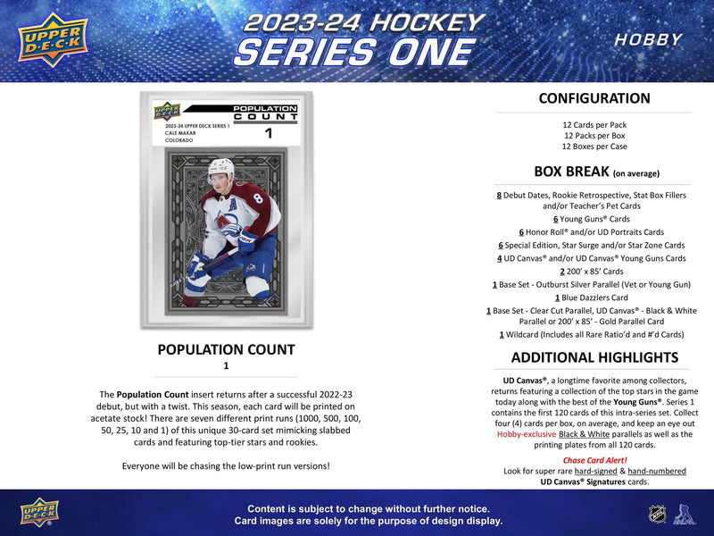 2023/24 Upper Deck Series 1 Hockey Hobby Pack
