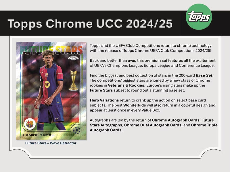 2024/25 Topps Chrome UEFA Club Competitions Soccer Blaster Box
