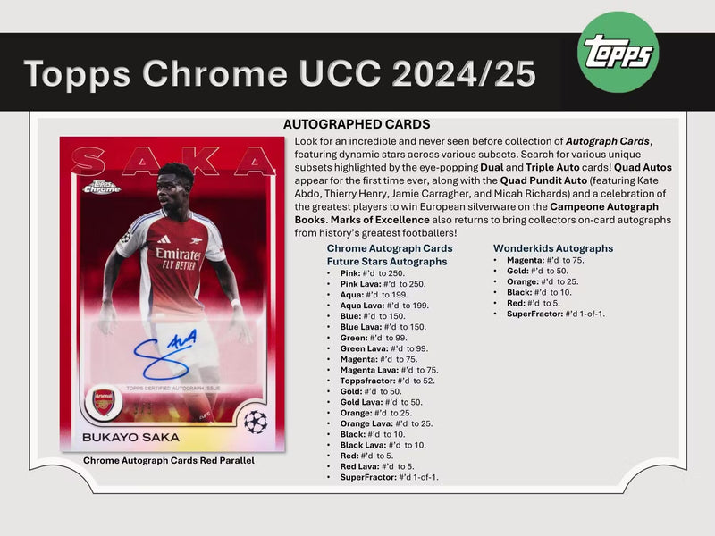 2024/25 Topps Chrome UEFA Club Competitions Soccer Blaster Box