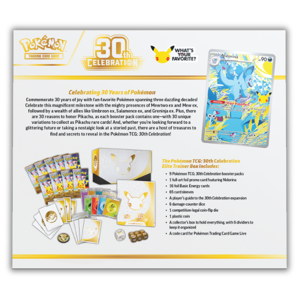 Pokémon TCG: 30th Celebration Elite Trainer Box (September 16th)