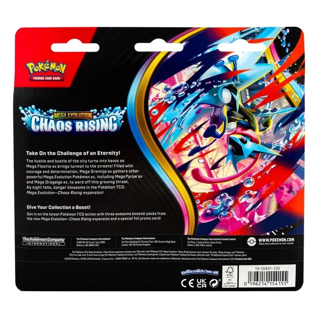 Pokemon - Mega Evolution - Chaos Rising- 3 Pack Blister