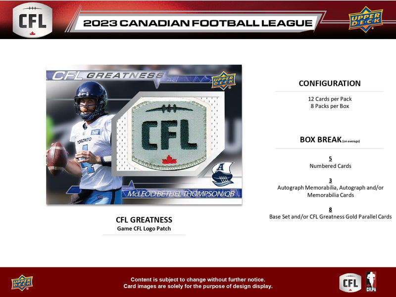 2023 Upper Deck CFL Football Hobby Pack