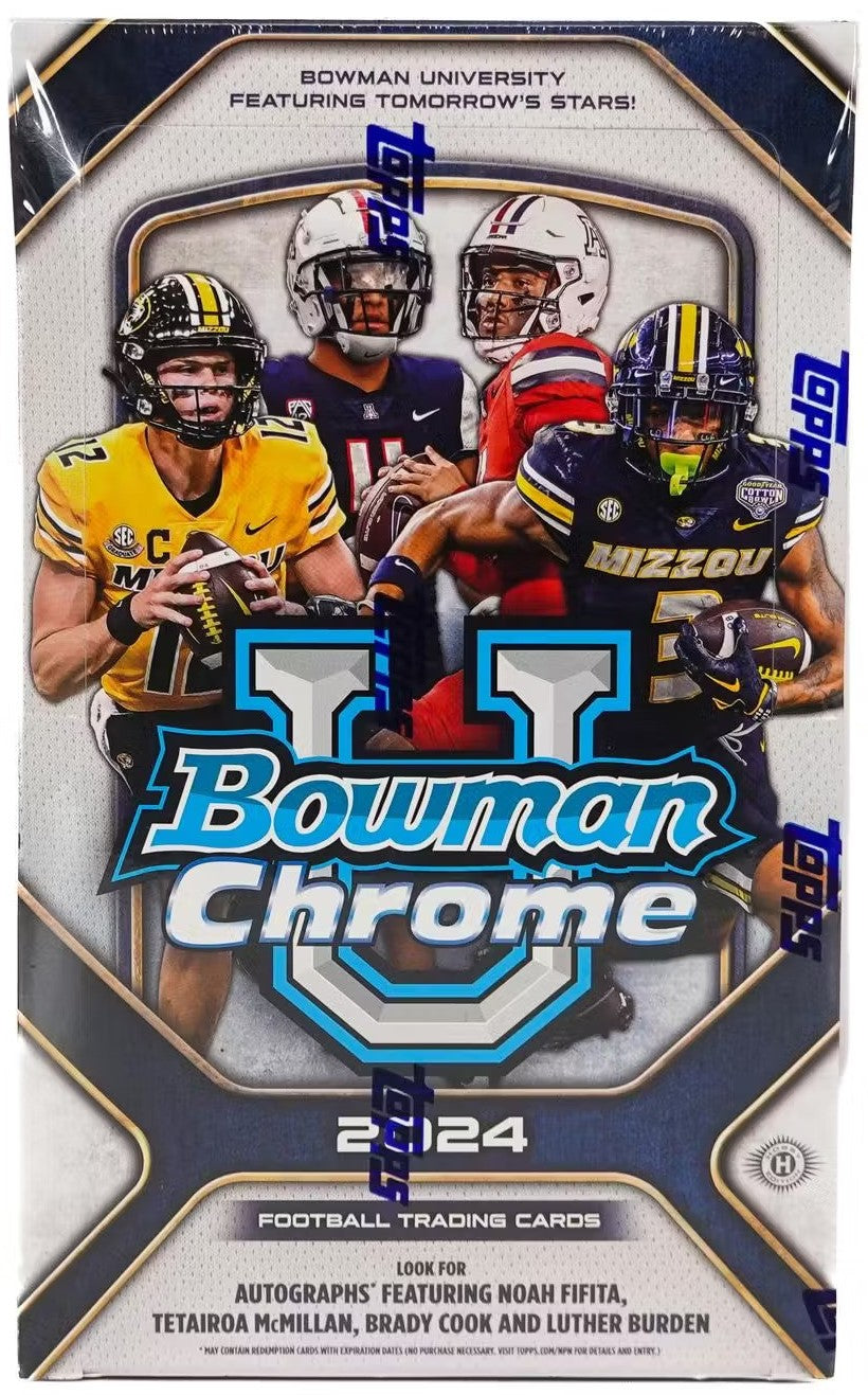 2024 Bowman University Chrome Football Hobby Box Maple Leaf Sports