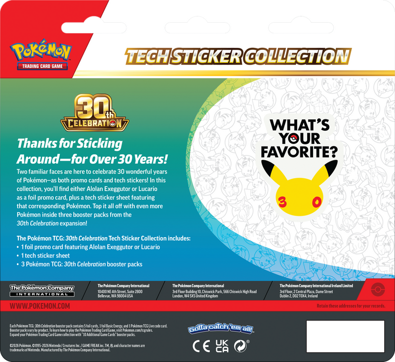 Pokémon TCG: 30th Celebration Tech Sticker Collection - Alolan Exeggutor (September 16th)