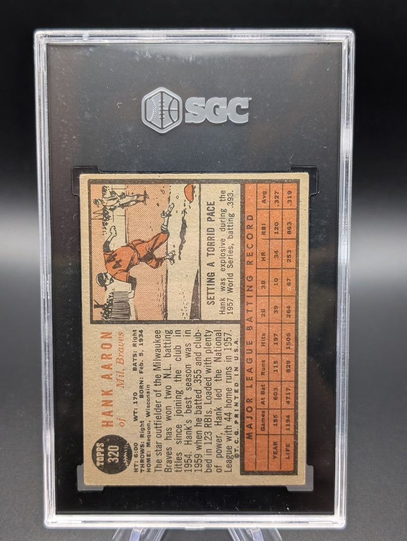1962 Topps #320 Hank Aaron SGC 3.5 VG+