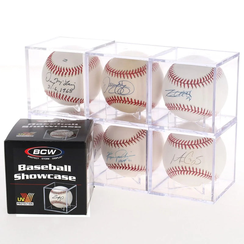 Baseball Showcase with Built-In Stand - UV