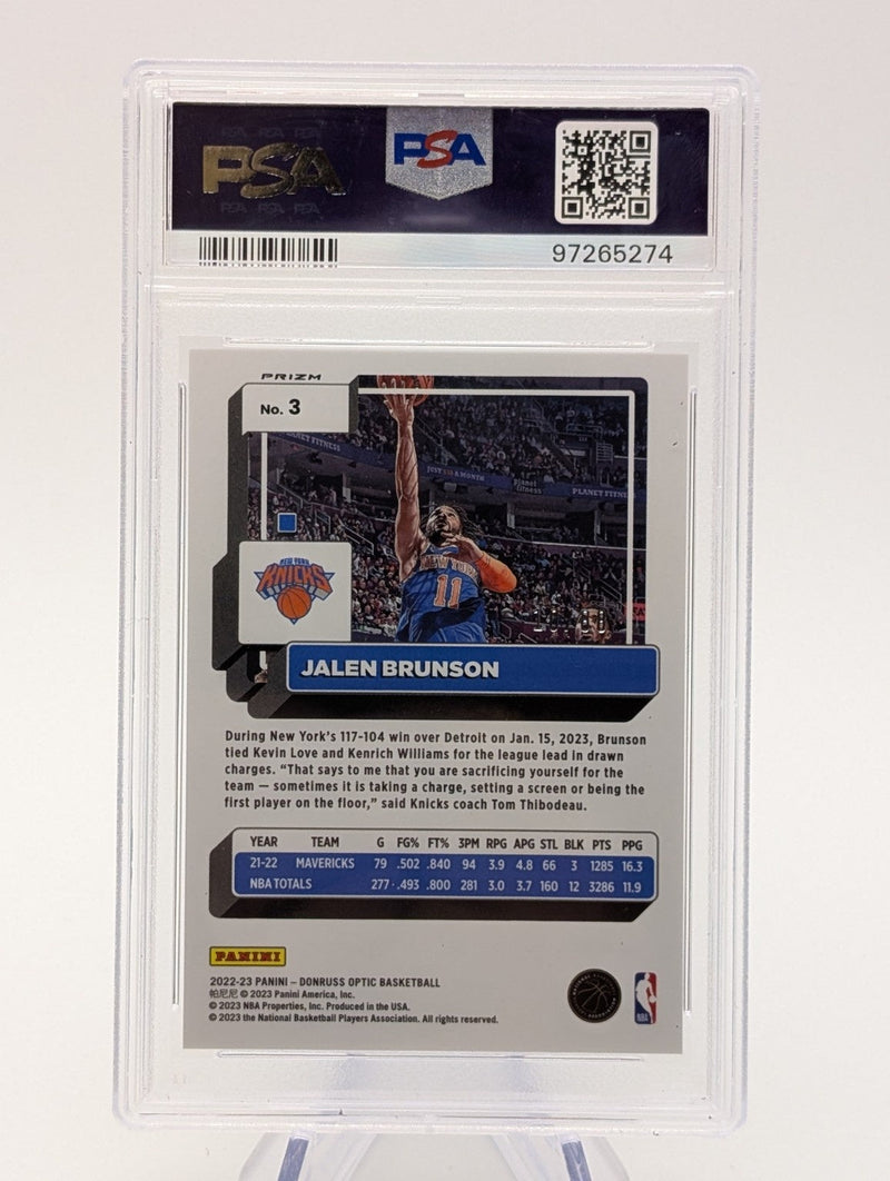 2022 Donruss Optic Jalen Brunson Red Choice PSA 10