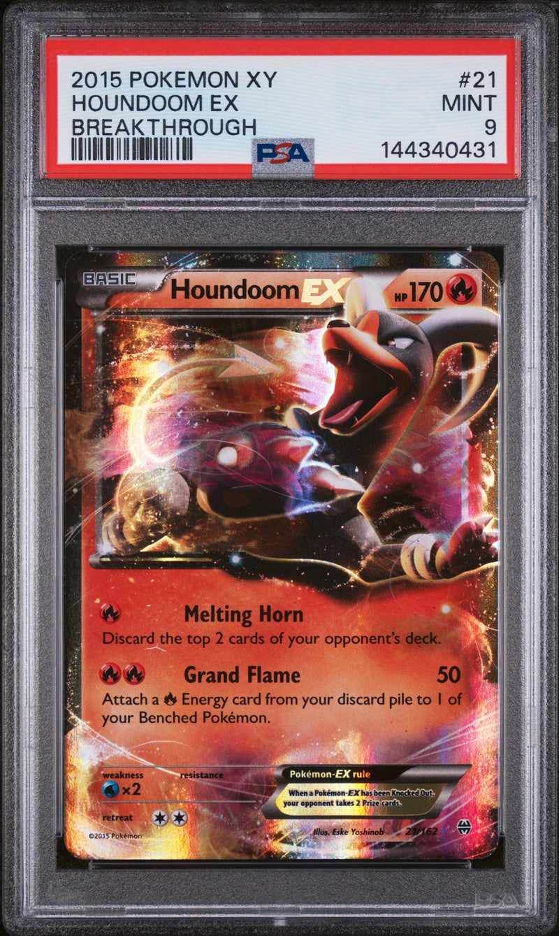 2015 Pokemon XY Breakthrough #21 Houndoom EX PSA 9