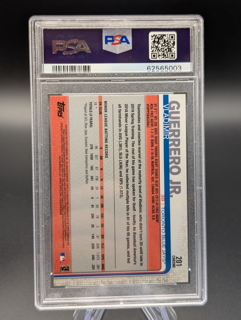 2019 Topps Chrome #201 Vladimir Guerrero Jr. RC PSA 10 Gem Mint