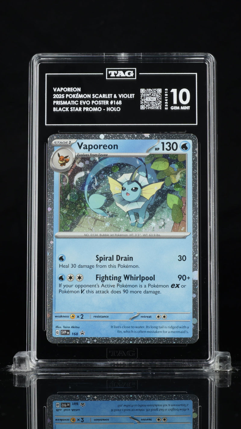 VAPOREON - TAG 10 - 2025 Pokémon Scarlet & Violet Black Star Promos #168 - Holo