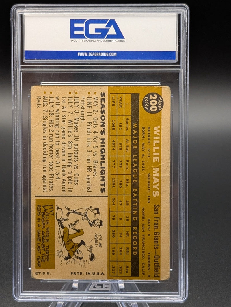 1960 Topps #200 Willie Mays Autograph EGA Auth
