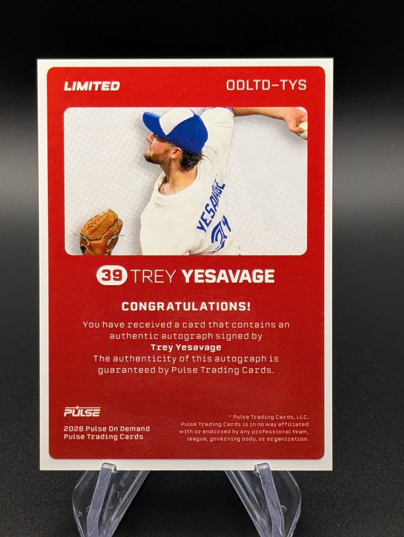 Trey Yesavage #39 - 2026 Pulse On Demand Limited Autograph #02/10