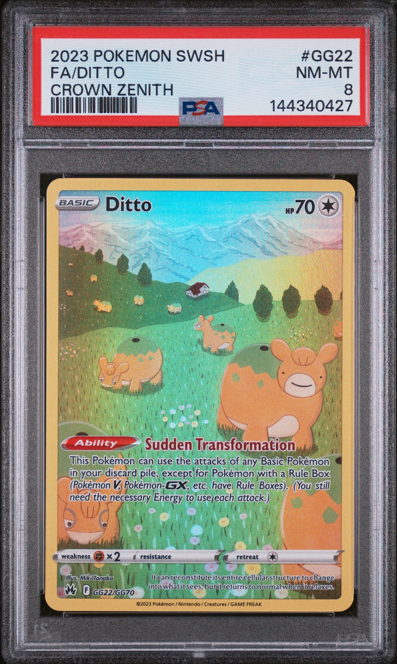 2023 Pokemon Sword & Shield Crown Zenith Ditto #GG22/GG70 Full Art PSA 8 NM-MT