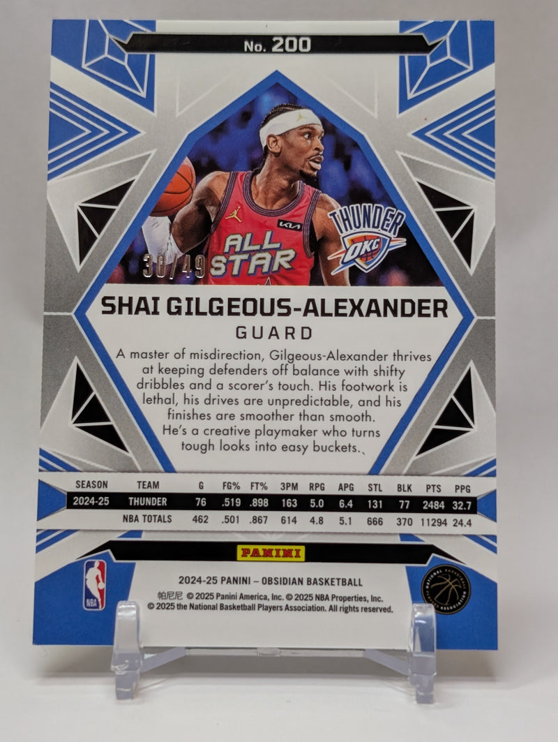 2024/25 Panini Obsidian Basketball Shai Gilgeous-Alexander Electric Etch Fire & Ice 30/49