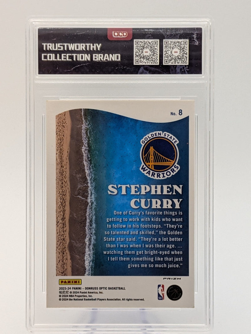 2023-24 Panini Donruss Optic Stephen Curry Splash! #8 OQD 9.5 Gem-Mint