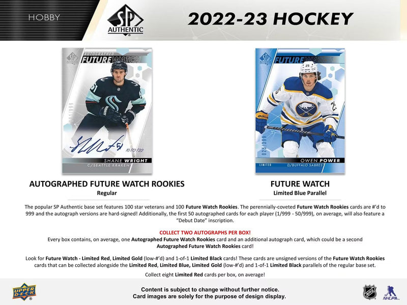 2022/23 Upper Deck SP Authentic Hockey Hobby Pack