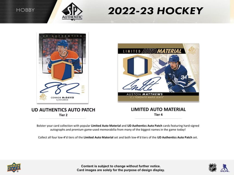 2022/23 Upper Deck SP Authentic Hockey Hobby Pack