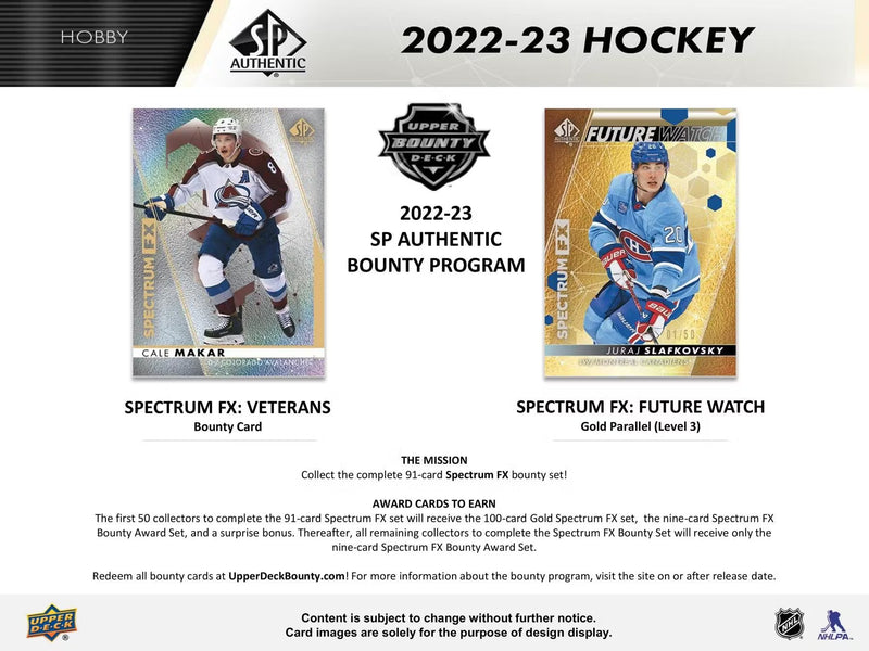 2022/23 Upper Deck SP Authentic Hockey Hobby Pack
