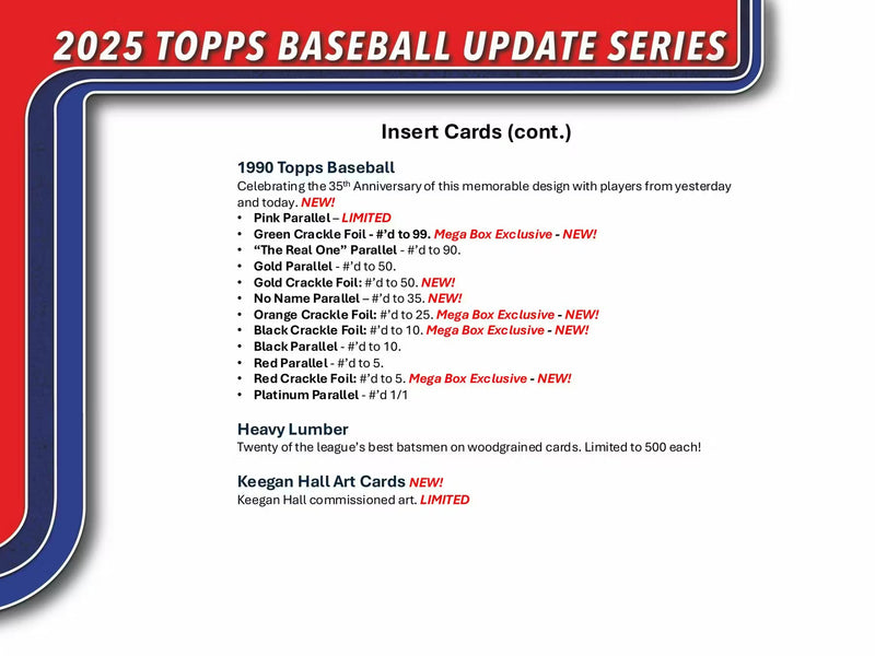 2025 Topps Update Series Baseball Blaster Box