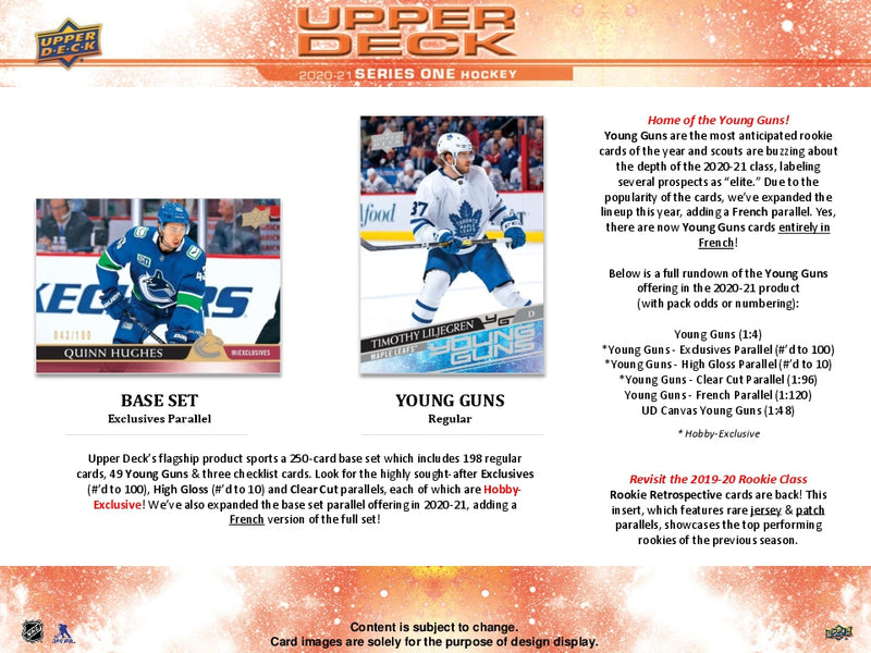 2020/21 Upper Deck Series 1 Hockey Hobby Pack
