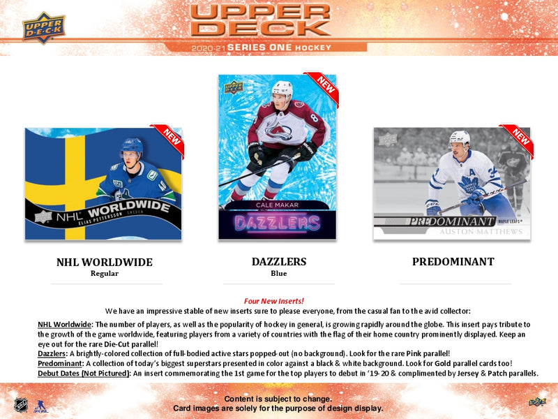 2020/21 Upper Deck Series 1 Hockey Hobby Pack