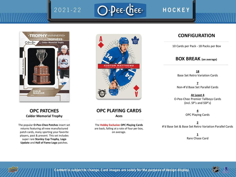 2021/22 Upper Deck O-Pee-Chee Hockey Hobby Pack