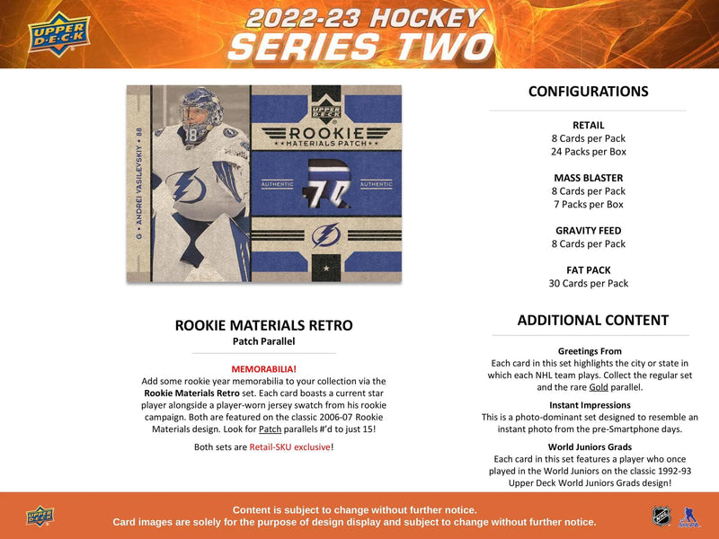 2022/23 Upper Deck Series 2 Hockey Retail Pack
