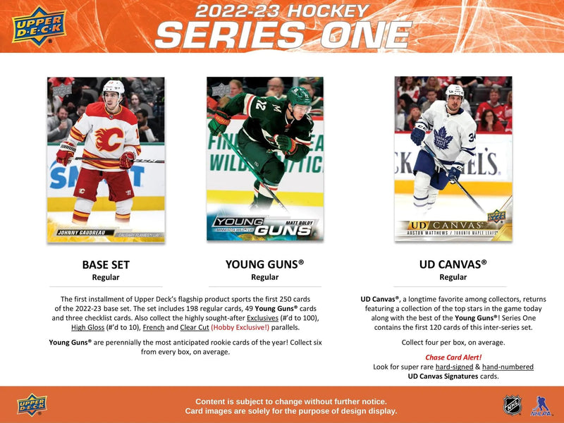 2022/23 Upper Deck Series 1 Hockey Hobby Pack